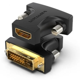 Adaptador para Cabos Vention DVI-Macho p/ HDMI fêmea - Preto