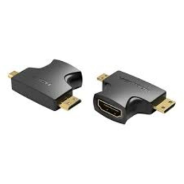 Adaptador HDMI 2 em 1 Vention HDMI Fêmea p/ Micro HDMI Macho - Mini HDMI Macho