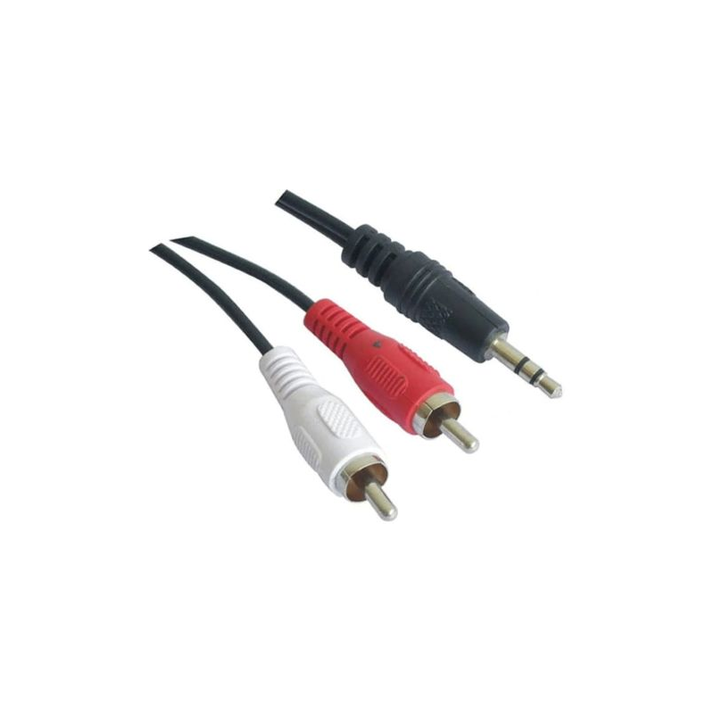 Cabo estéreo Nanocable 10.24.0303 Conector macho de 3,5 mm 2 conectores RCA macho 3 m Preto