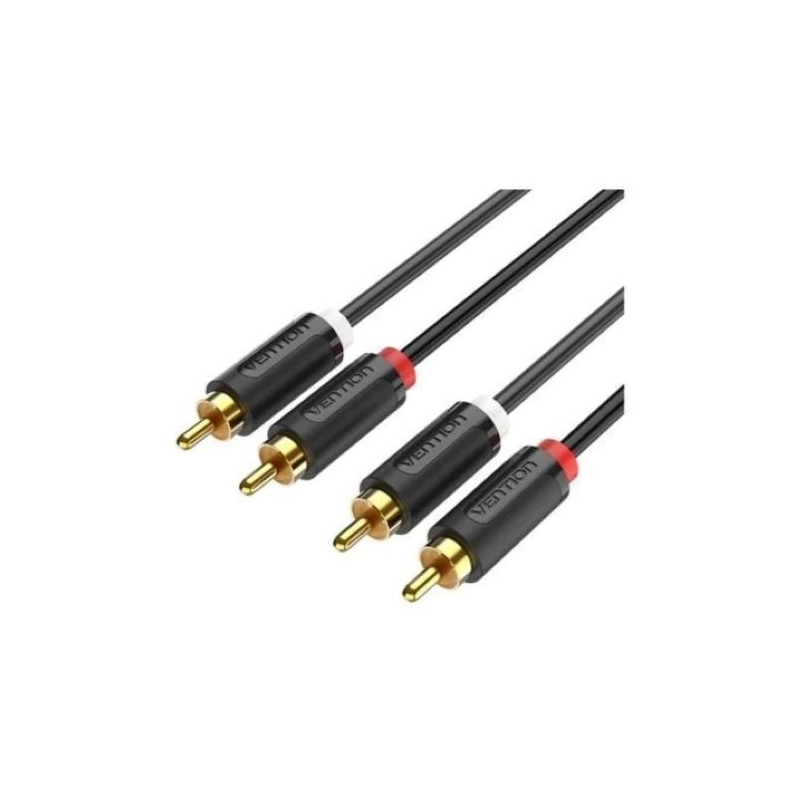 Cabo estéreo Vention BCMBF 2x RCA macho 2x RCA macho 1m Preto