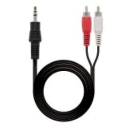 Cabo de audio stereo Nanocable Jack 3.5 Macho - 2 x RCA/M 5.0 m - Preto