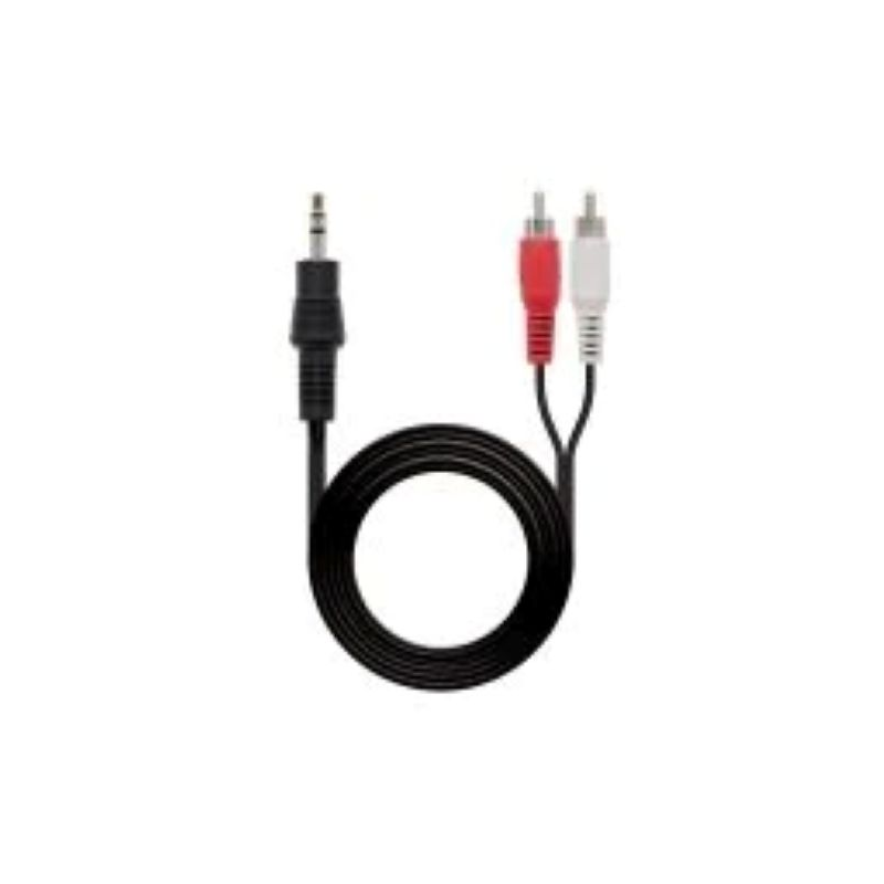 Cabo de audio stereo Nanocable Jack 3.5 Macho - 2 x RCA/M 5.0 m - Preto