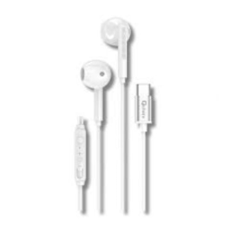 Qcharx Beat auriculares com Cabo conexao Tipo C brancos