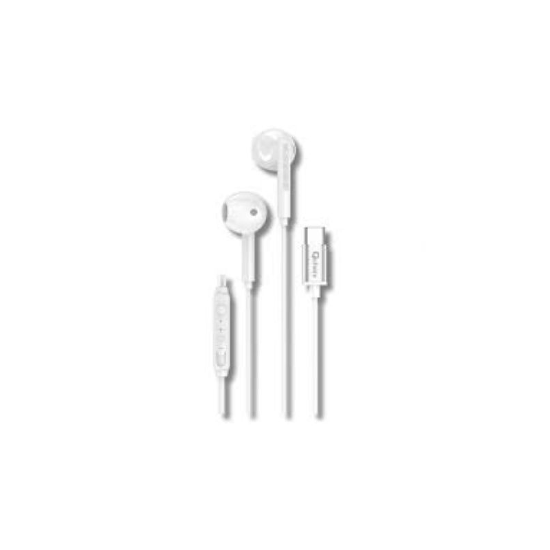 Qcharx Beat auriculares com Cabo conexao Tipo C brancos