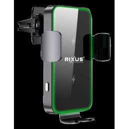 Suporte Carro p/ Smartphone Automático RIXUS RXWC36 c/ Carregamento Wireless 15W Fast Charging