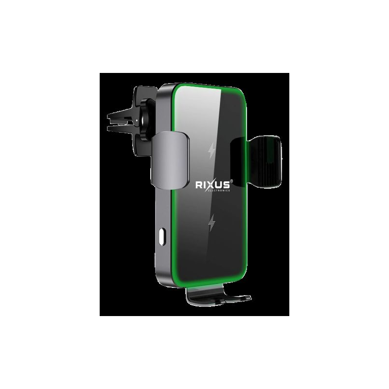 Suporte Carro p/ Smartphone Automático RIXUS RXWC36 c/ Carregamento Wireless 15W Fast Charging