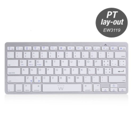 Teclado Bluetooth iOS/Android/Windows PT (cinza) - EWENT