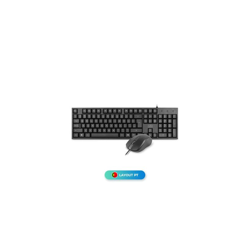 Teclado e Rato 1Life Base Kit USB (PT)
