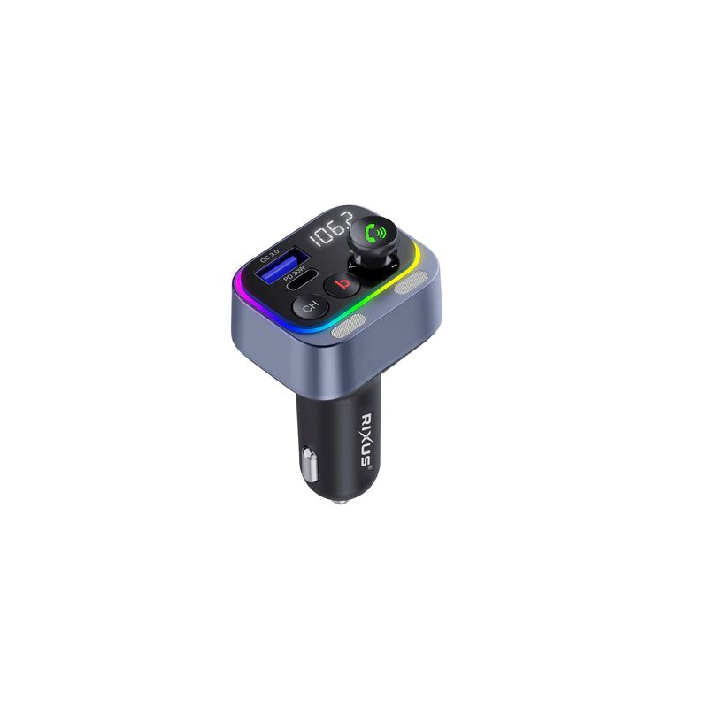 Rixus RXBT21 Car FM Transmissor Bluetooth Preto