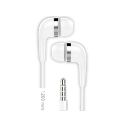 Fones de ouvido com conector jack e microfone c/ 120cm - Branco