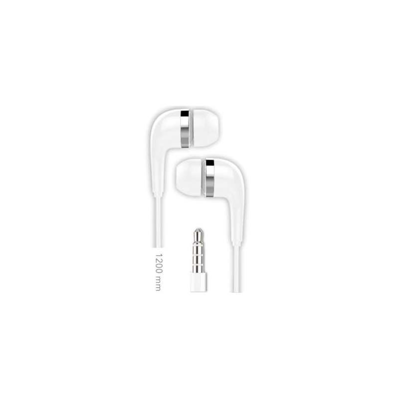 Fones de ouvido com conector jack e microfone c/ 120cm - Branco