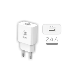 Carregador de viagem USB A 5VDC 2.4A 12W - Branco