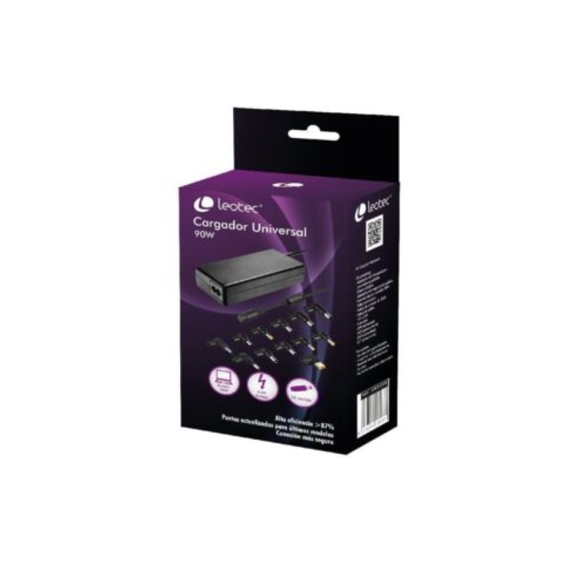 Carregador de Portátil Leotec Home 90W Automático 12 Conectores Voltagem 15-20V