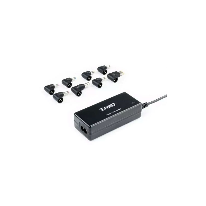 Carregador de Portátil TooQ 65W Automático 8 Conectores Voltagem 18.5-20V 1 USB