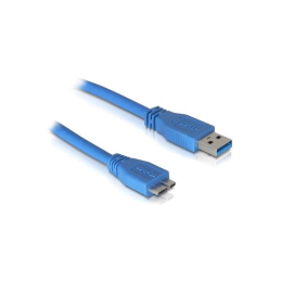 Cabo USB3.0 A Macho - Micro-USB B (9 Pinos) Macho Azul (1 metro) - Nanocable