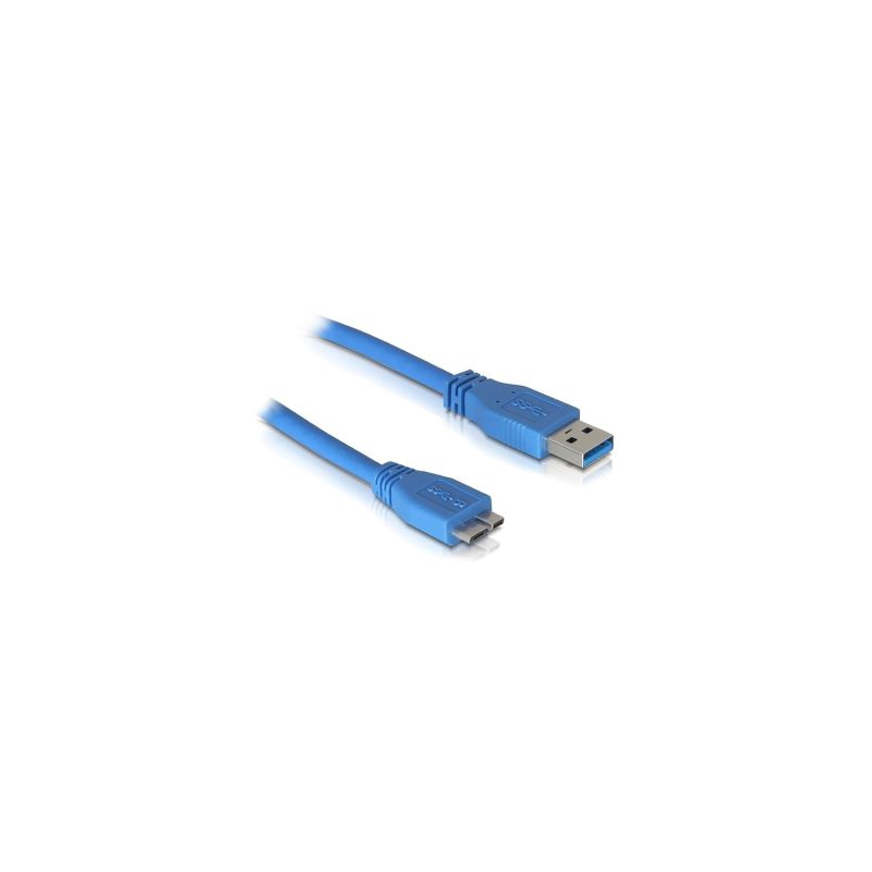 Cabo USB3.0 A Macho - Micro-USB B (9 Pinos) Macho Azul (1 metro) - Nanocable