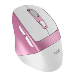 Rato sem Fios Silencioso COOL Ergonomic Rosa-Branco