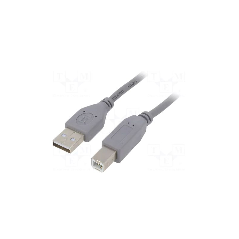 Cabo USB para Impressora (A-B) 1.8 metros Gembird Cinza