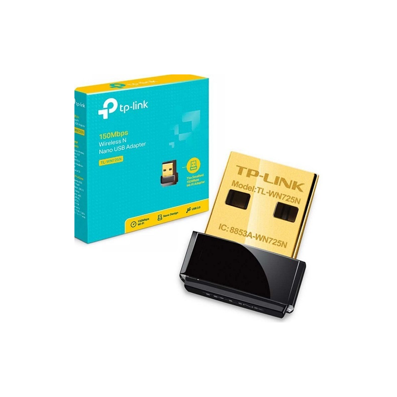 Adaptador rede Wireless USB Nano TP-LINK 150Mbps TL-WN725N
