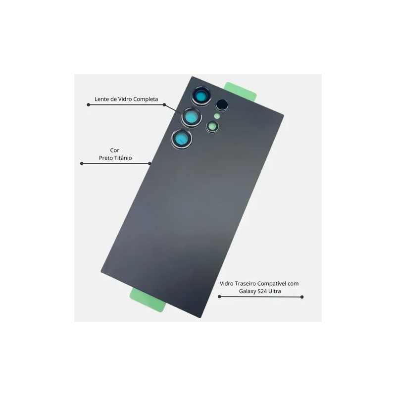 Samsung Galaxy S24 Ultra 5G 2024 S928B Carcaça traseira preta compativel