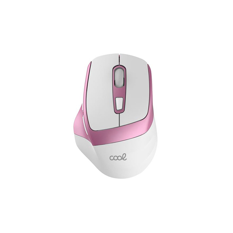 Rato sem fios Silencioso COOL Ergonomic Rosa-Branco