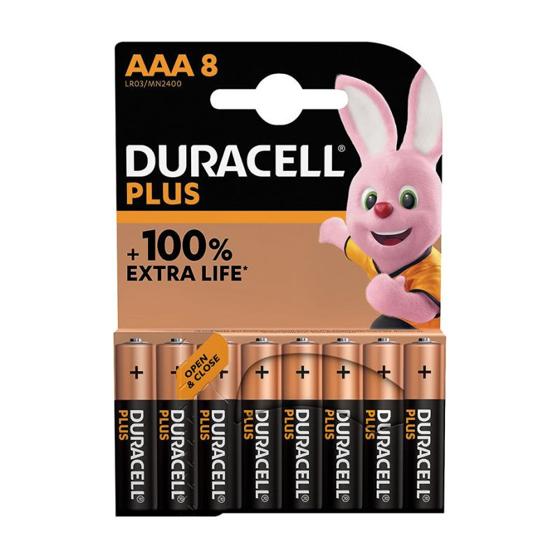 Pilhas DURACELL PLUS 8xAAA LR03 MN2400 1.5V