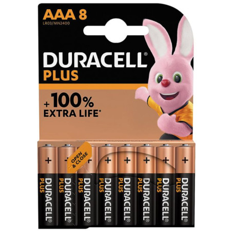 Pilhas DURACELL PLUS 8xAAA LR03 MN2400 1.5V