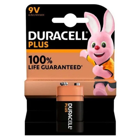 Pilha DURACELL PLUS 6LR61 MN1604 9V Alkaline