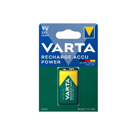 Pilha VARTA HR9V NiMH 200mAh Recarregável