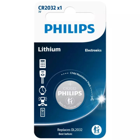 Pilha de Botão PHILIPS CR2032 3V