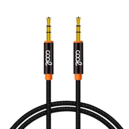 Cabo Jack 3.5 mm p/ Jack 3.5 mm COOL Audio-Audio Nylon Preto (1m)