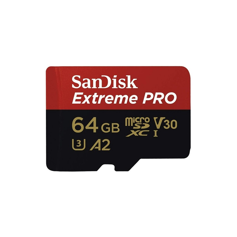 Cartão Memória SanDisk Extreme Pro microSDXC A2 V30 64GB + Adaptador USB
