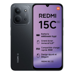 Smartphone Xiaomi Redmi 15C 5G NFC Celular 6.9" 256 GB 4 GB RAM Preto (Garantia Oficial)