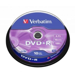 DVD+R Verbatim Advanced AZO 16X/ Tub-10 unidades
