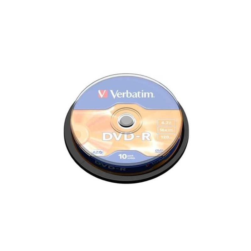 DVD-R Verbatim Advanced AZO 16X/ Tub-10 unidades