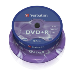 DVD+R Verbatim Advanced AZO 16X/ Caixa c/ 25 unidades