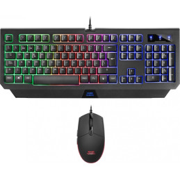 Combo MARS GAMING 2 em 1 MCP100 RGB Lighting Layout Espanhol