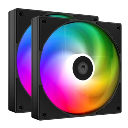 Ventoinha 140mm ID-COOLING AS-140-ARGB-K Duet 4 Pinos PWM Preta (Pack-2)