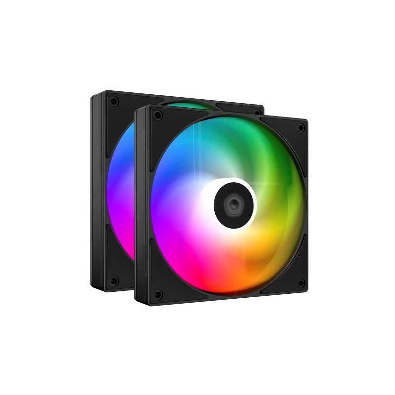 Ventoinha 140mm ID-COOLING AS-140-ARGB-K Duet 4 Pinos PWM Preta (Pack-2)