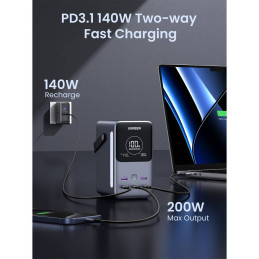 Powerbank / Battery Pack UGREEN PB770 48000mAh (153.6Wh) 300W Fast Charging com PD 3.1 140W Portable Charger Preta