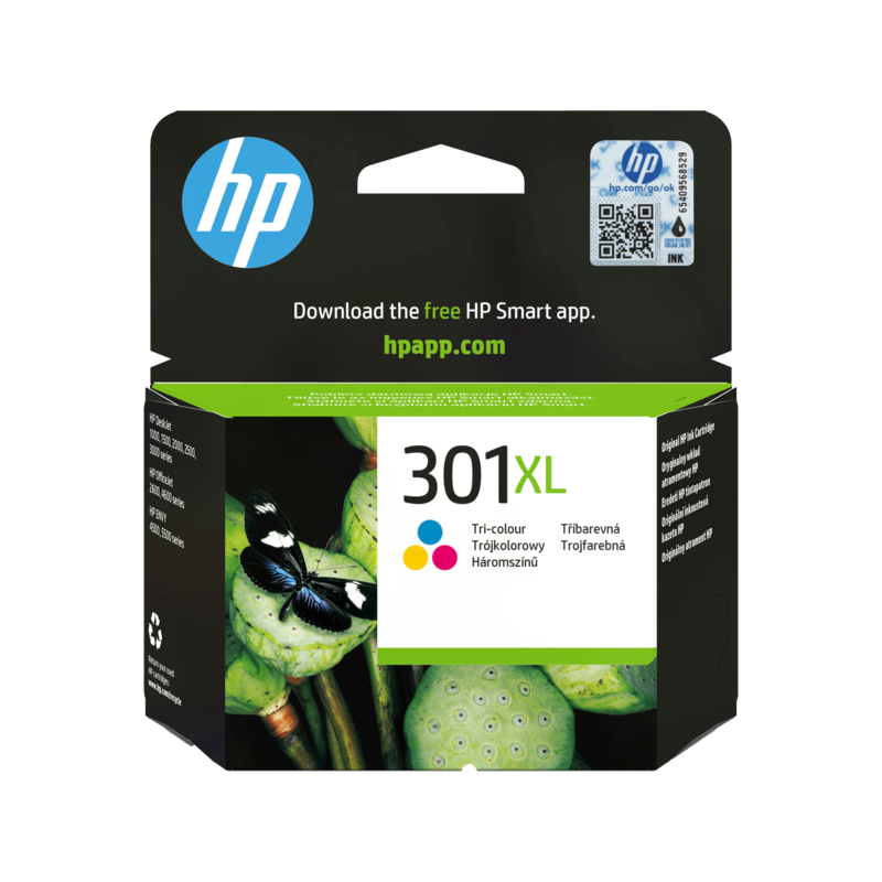 Tinteiro HP Original 301XL Tricolor (CH564EE)