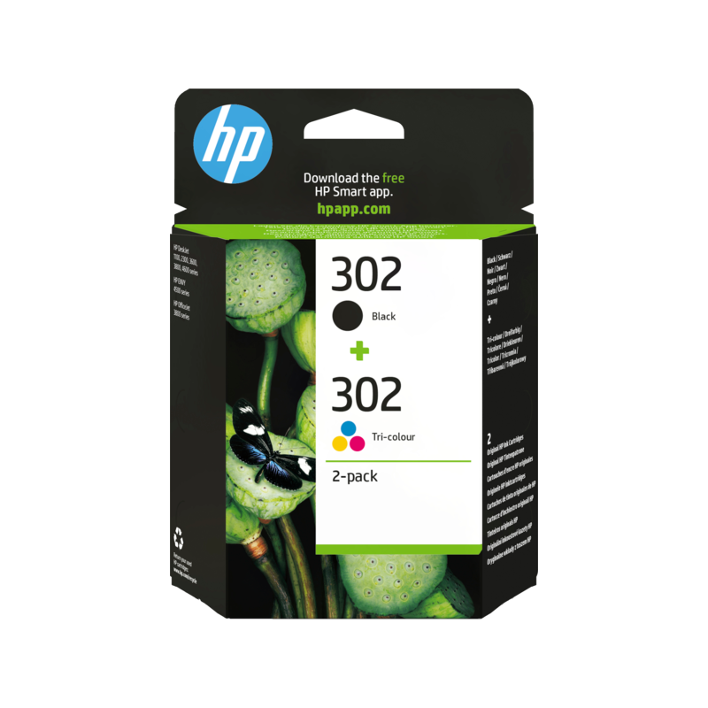 Tinteiros HP Original 302 Preto + Tricolor (X4D37AE)