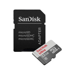 Cartão de Memória SANDISK Ultra microSDHC UHS-I 32GB com Adaptador