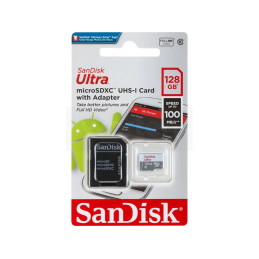 Cartão de Memória SANDISK Ultra microSDXC UHS-I 128GB com Adaptador