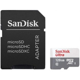 Cartão de Memória SANDISK Ultra microSDXC UHS-I 128GB com Adaptador