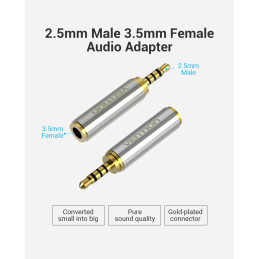 Adaptador de Audio Vention 3.5mm Macho para 2.5mm Fêmea