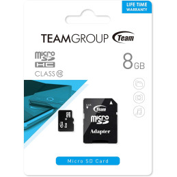 Cartão de Memória TeamGroup microSDHC 8GB com Adaptador