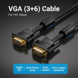 Cabo VENTION VGA Macho para VGA Macho Preto