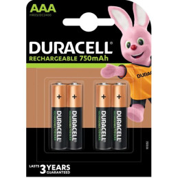 Pilhas DURACELL RECHARGEABLE 4xAAA 750mAh HR03 DC2400 1.2V