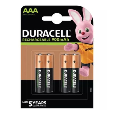 Pilhas DURACELL RECHARGEABLE 4xAAA 900mAh HR03 DC2400 1.2V